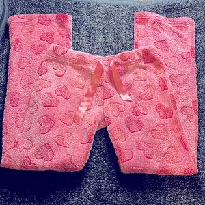 Fuzzy Heart Pajama Pants
